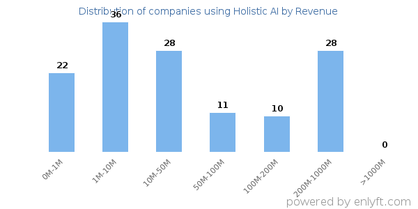 Holistic AI clients - distribution by company revenue