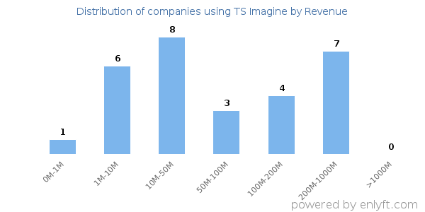 TS Imagine clients - distribution by company revenue